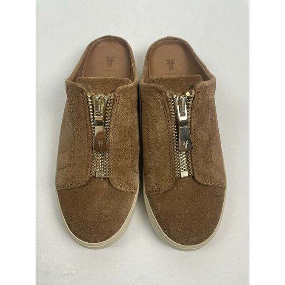 Frye Shoes - FRYE Lena Zip Tan Slip On Shoes Size 6.5